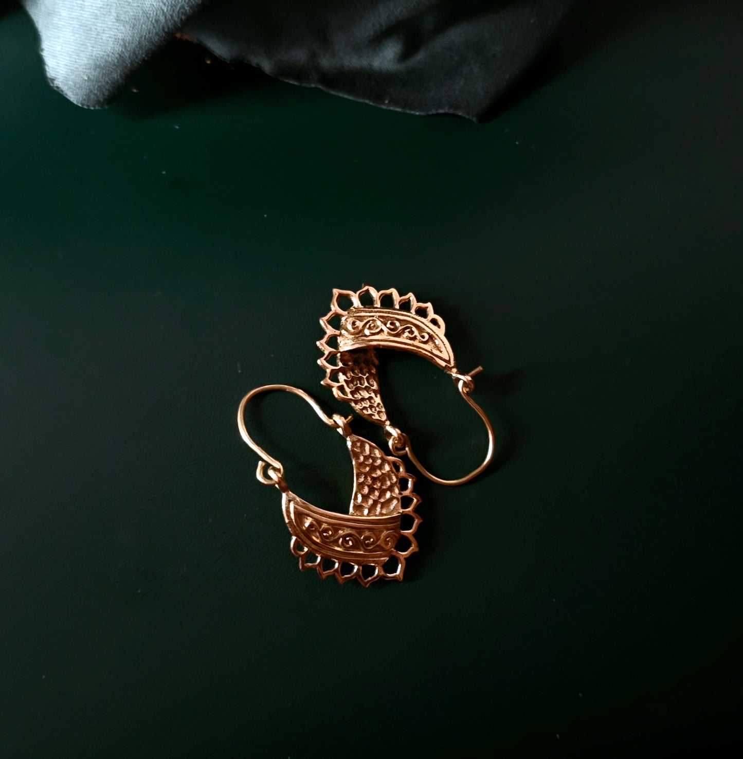 Handcrafted brass earrings