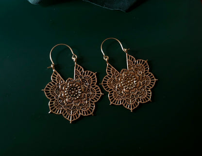 Handcrafted brass earrings