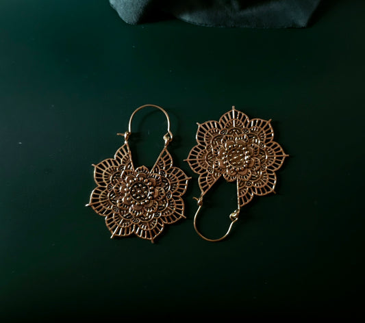 Handcrafted brass earrings