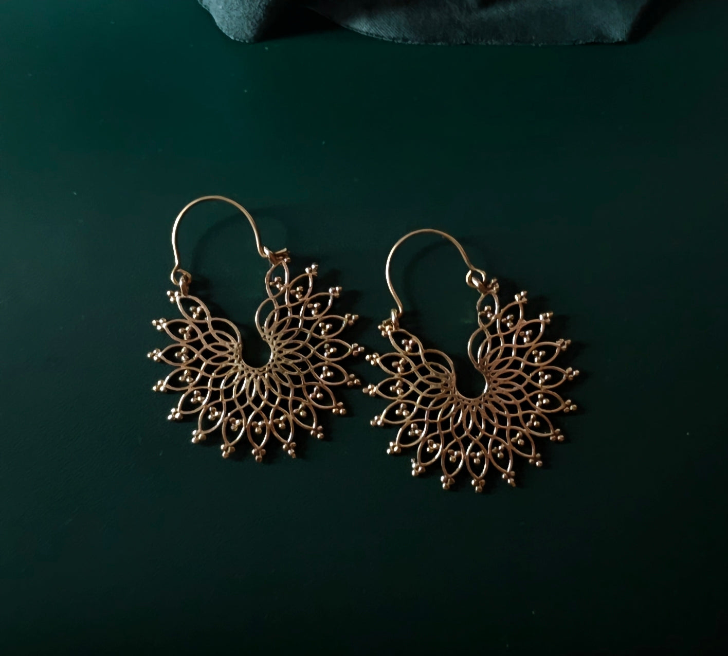 Handcrafted brass earrings