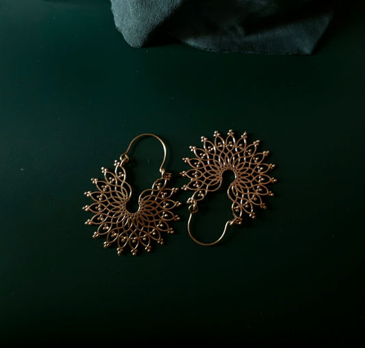 Handcrafted brass earrings