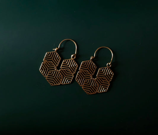 Handcrafted brass earrings