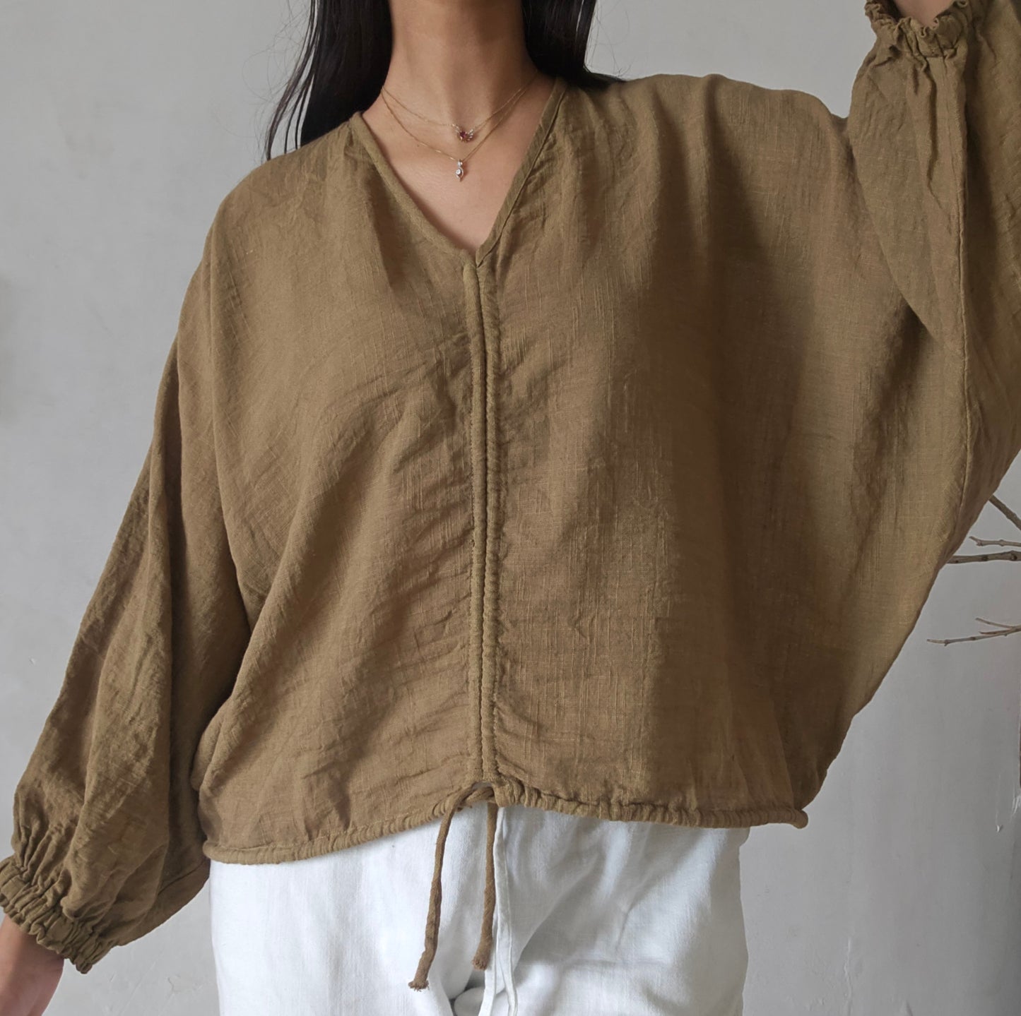 Mocha mousse cloud whimsy tie top