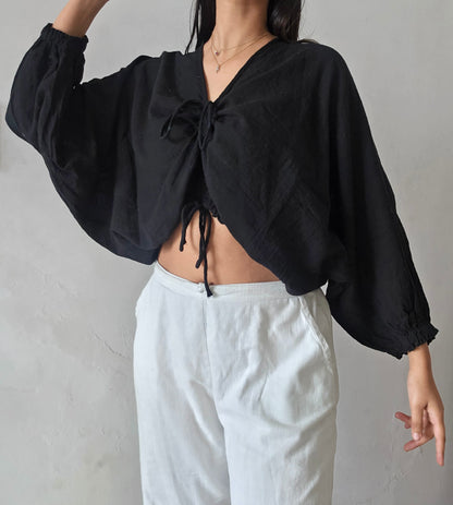Black clay cloud whimsy tie top