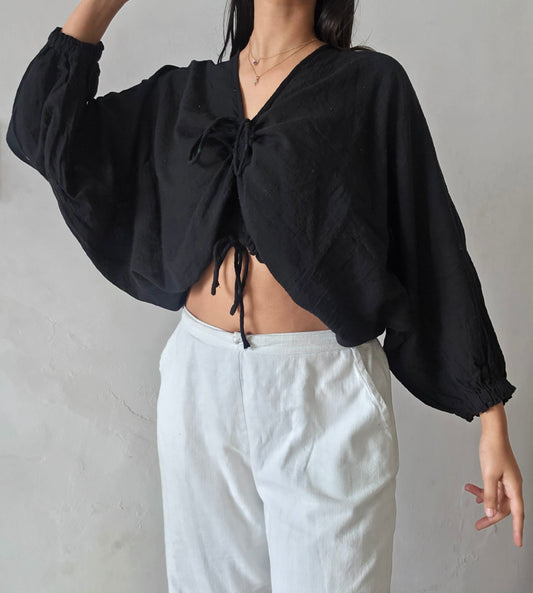 Black clay cloud whimsy tie top