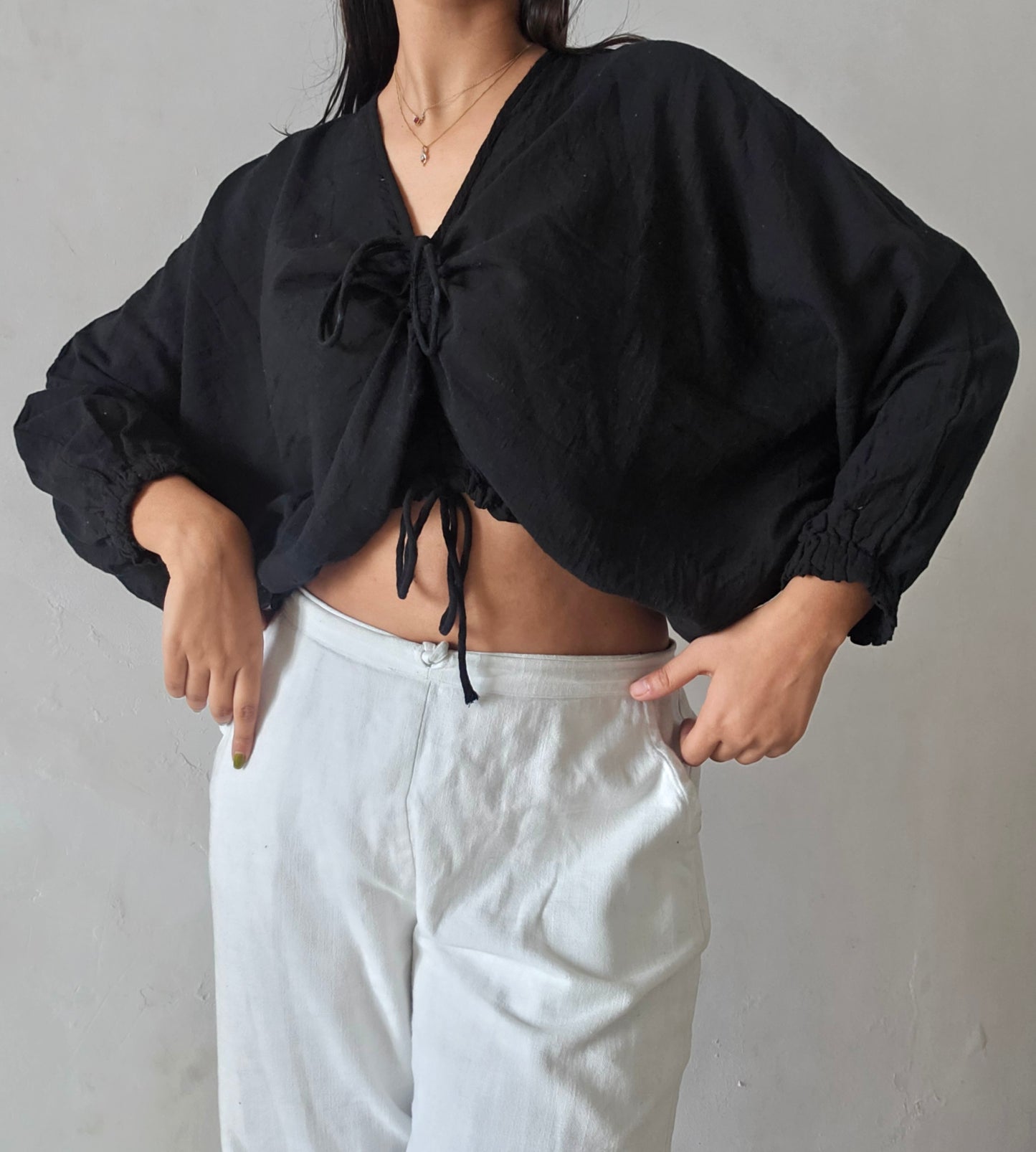 Black clay cloud whimsy tie top