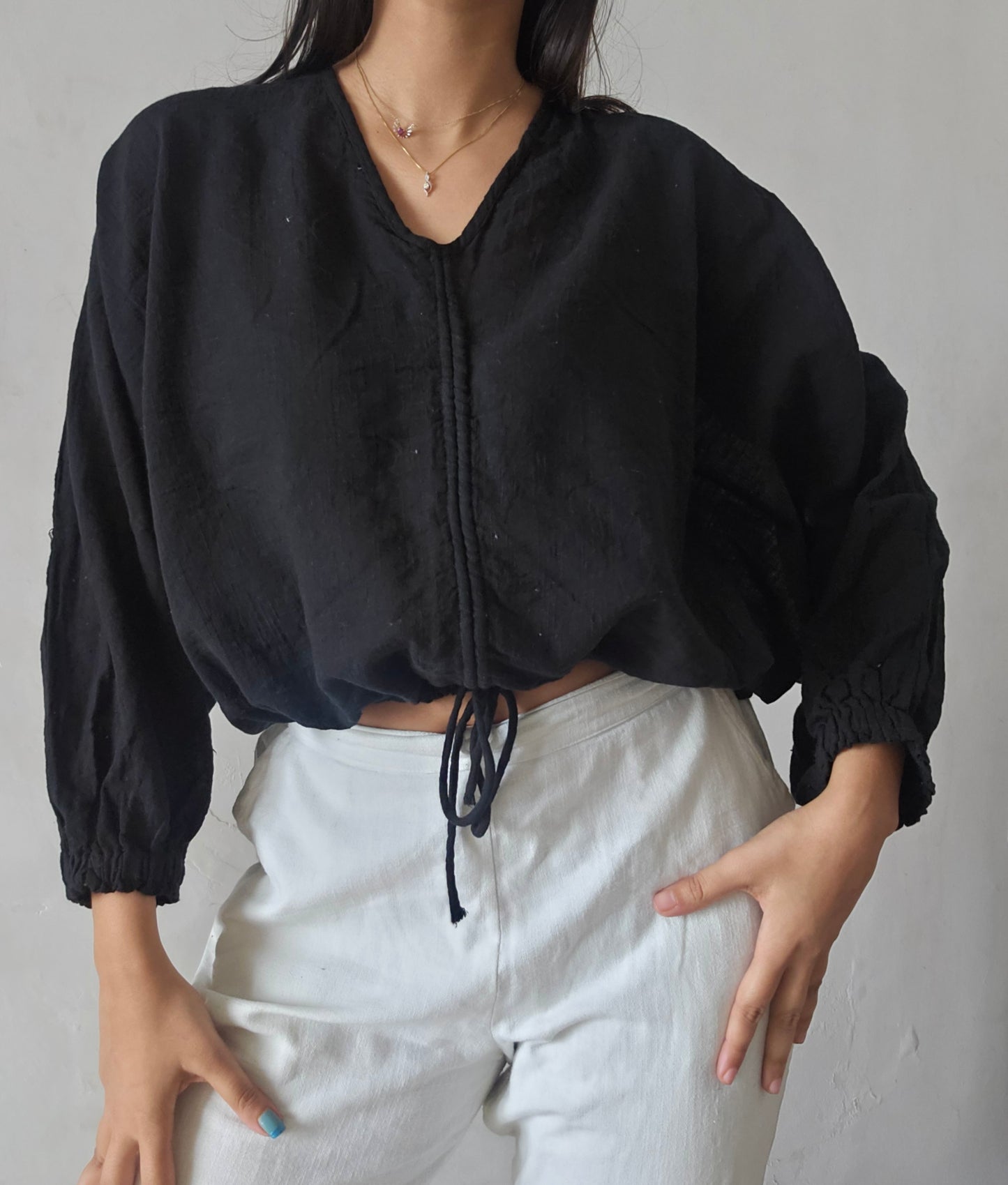 Black clay cloud whimsy tie top