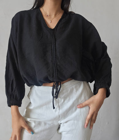 Black clay cloud whimsy tie top