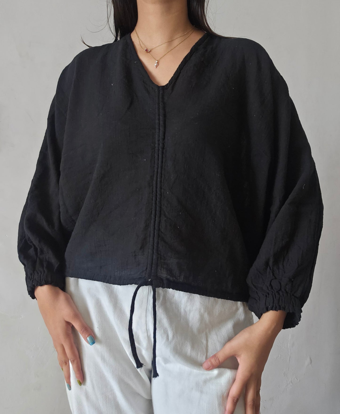 Black clay cloud whimsy tie top