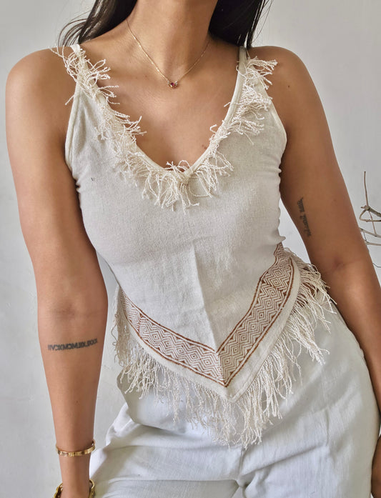 Jute cotton tank top