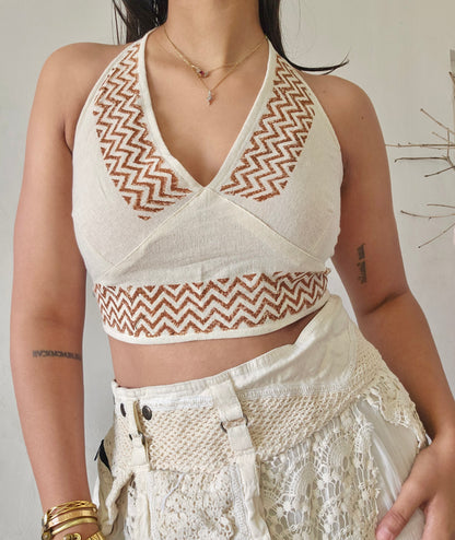 Jute cotton halter top