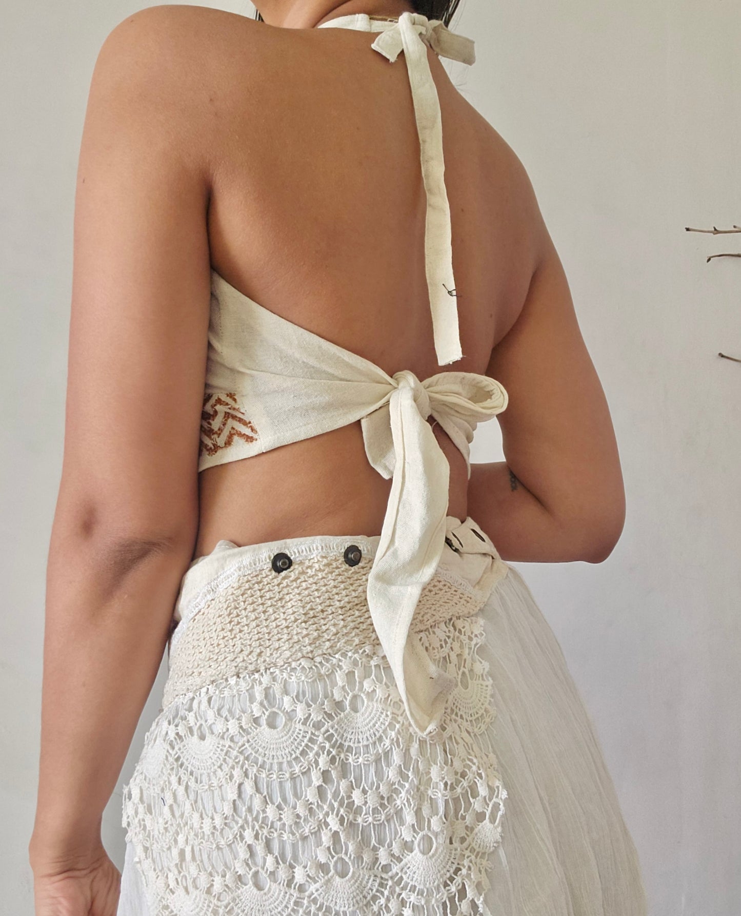 Jute cotton halter top
