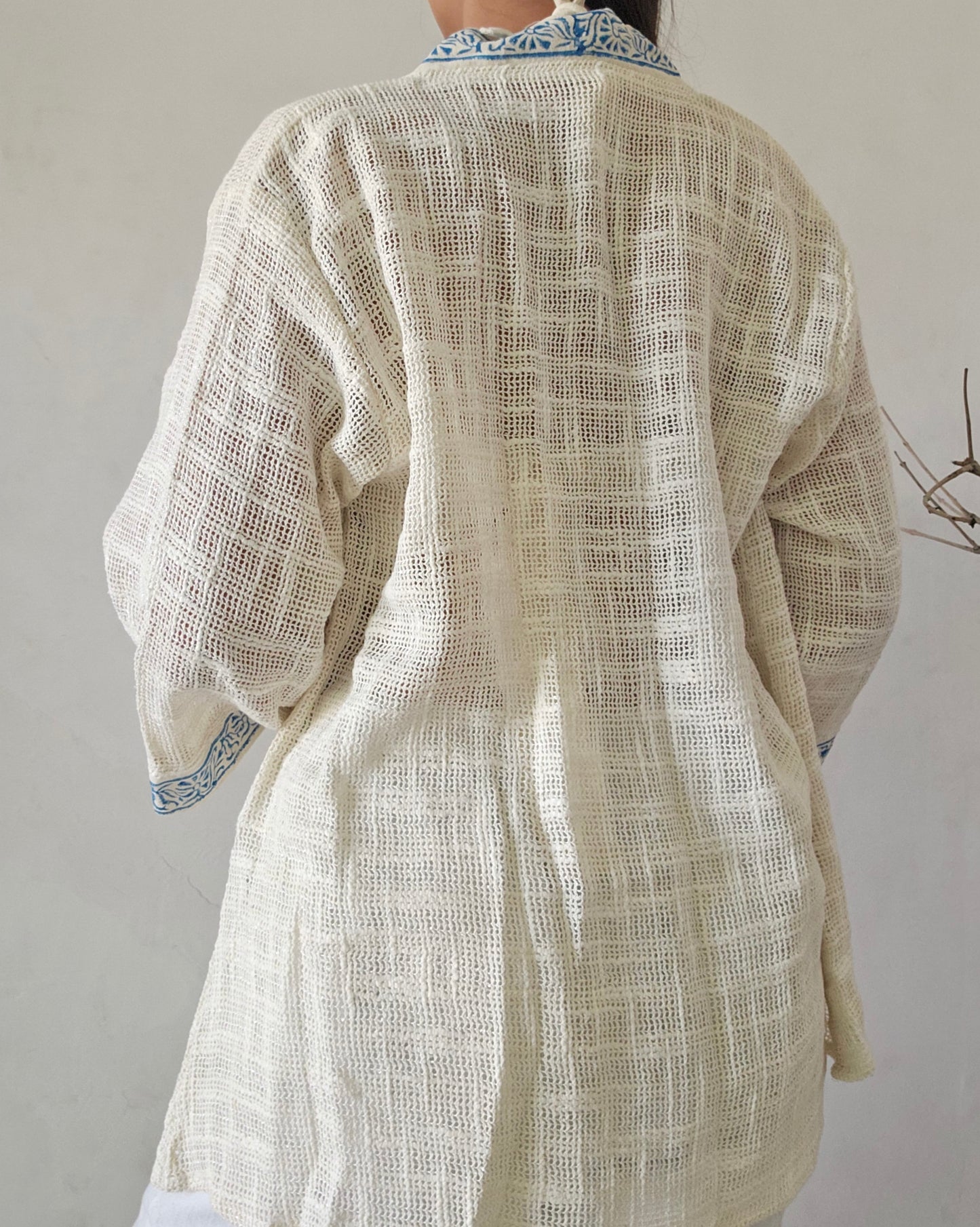 Moonlight dune handwoven jute cotton kimono