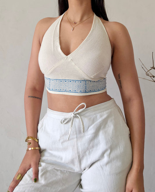 Jute cotton halter top