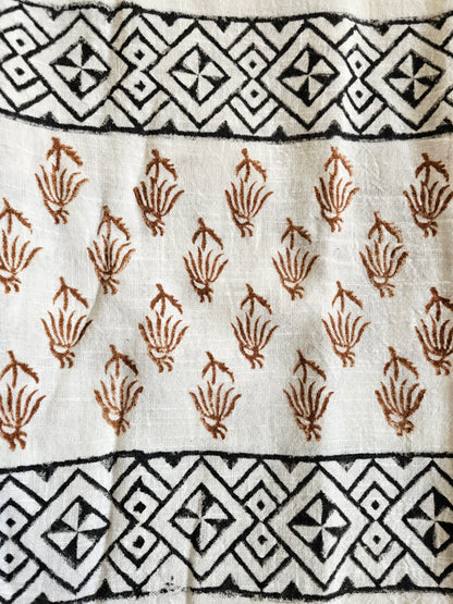 Handcrafted Natural Cotton Block-Printed Scarves