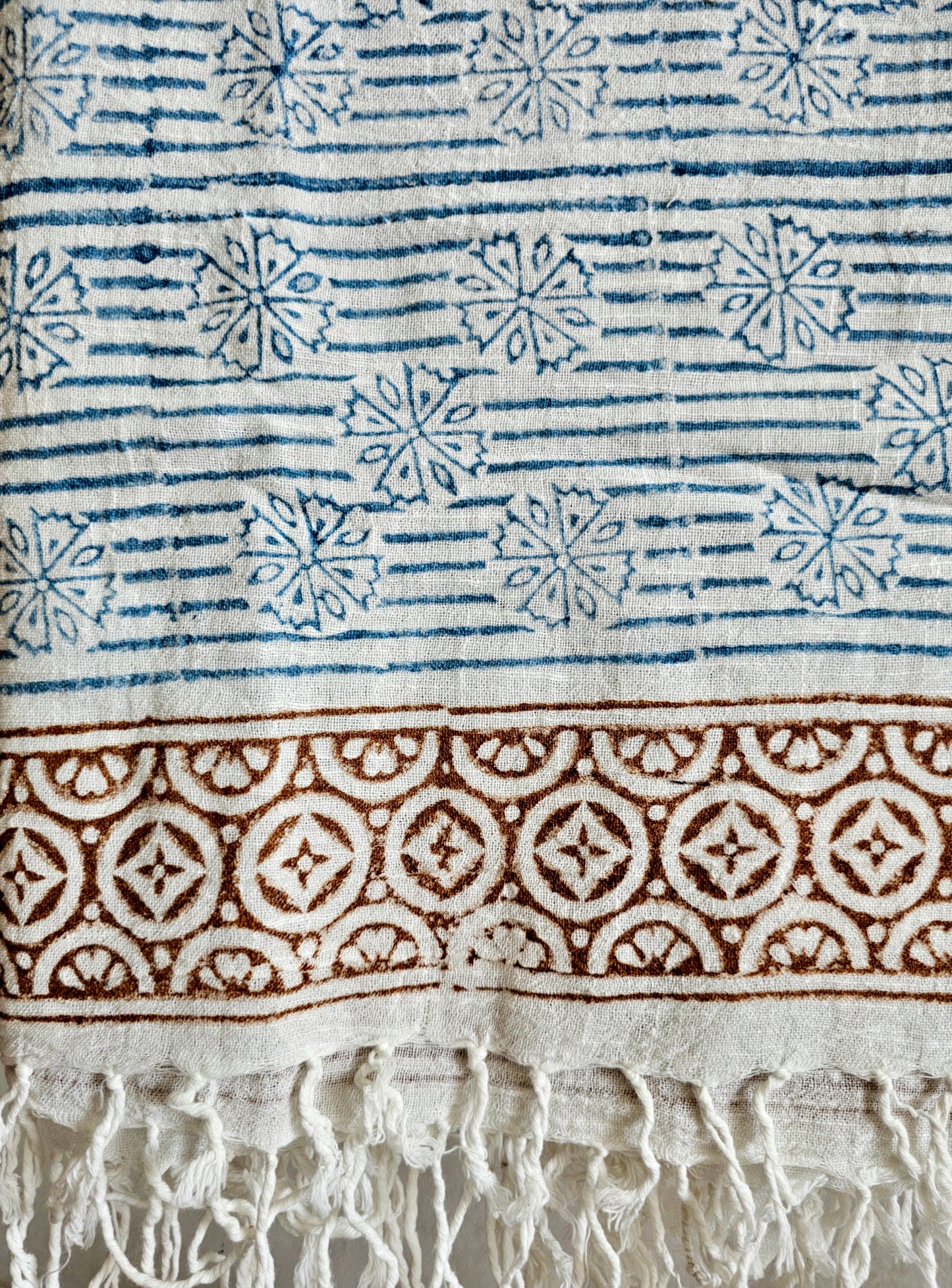 Handcrafted Natural Cotton Block-Printed Scarves
