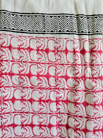 Handcrafted Natural Cotton Block-Printed Scarves