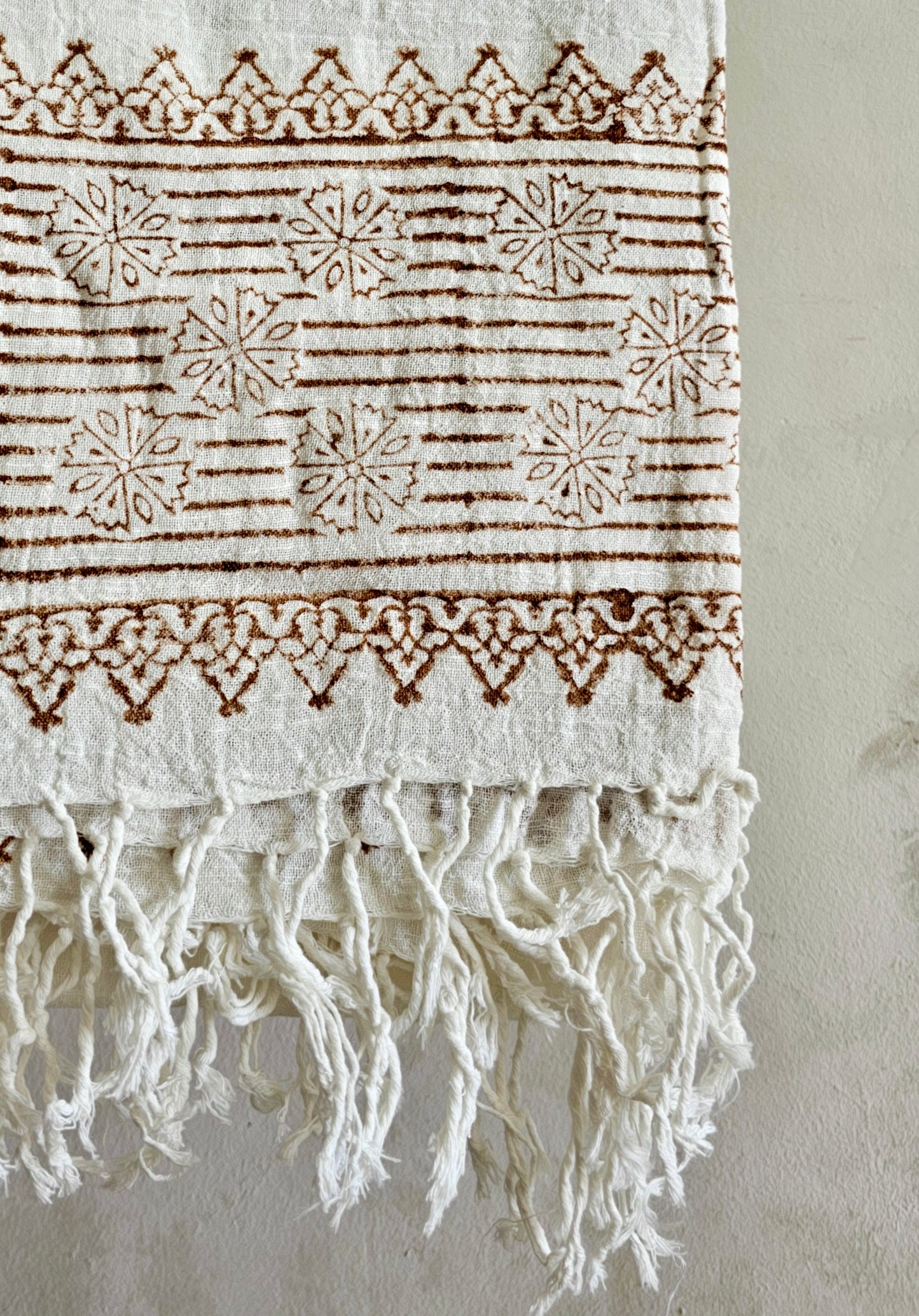 Handcrafted Natural Cotton Block-Printed Scarves