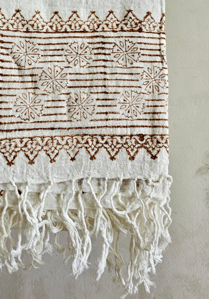 Handcrafted Natural Cotton Block-Printed Scarves
