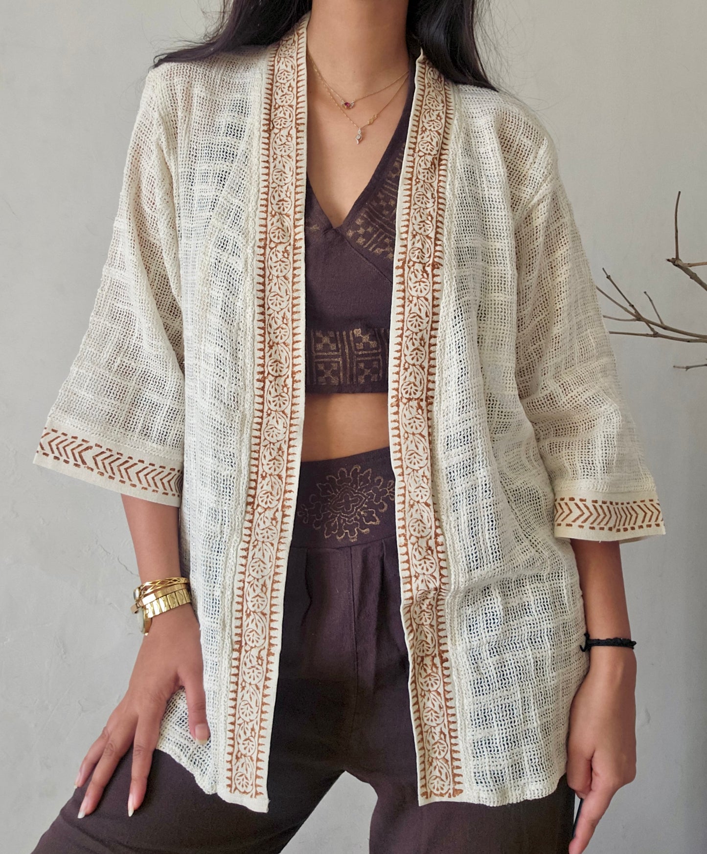 dune handwoven jute cotton kimono