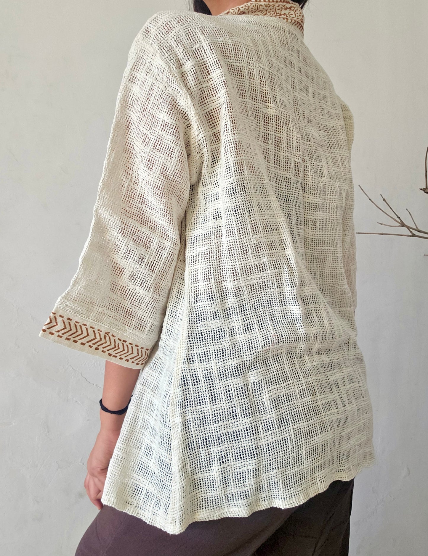dune handwoven jute cotton kimono