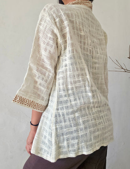 dune handwoven jute cotton kimono