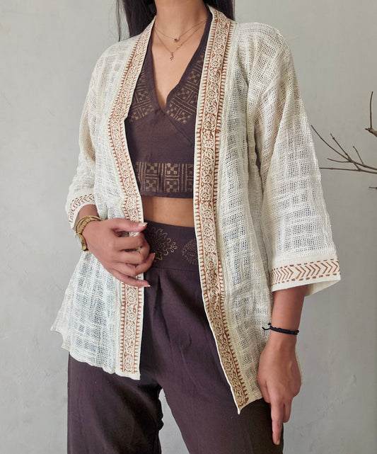 dune handwoven jute cotton kimono