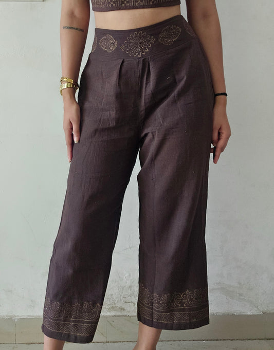 Brown khadi cotton trousers