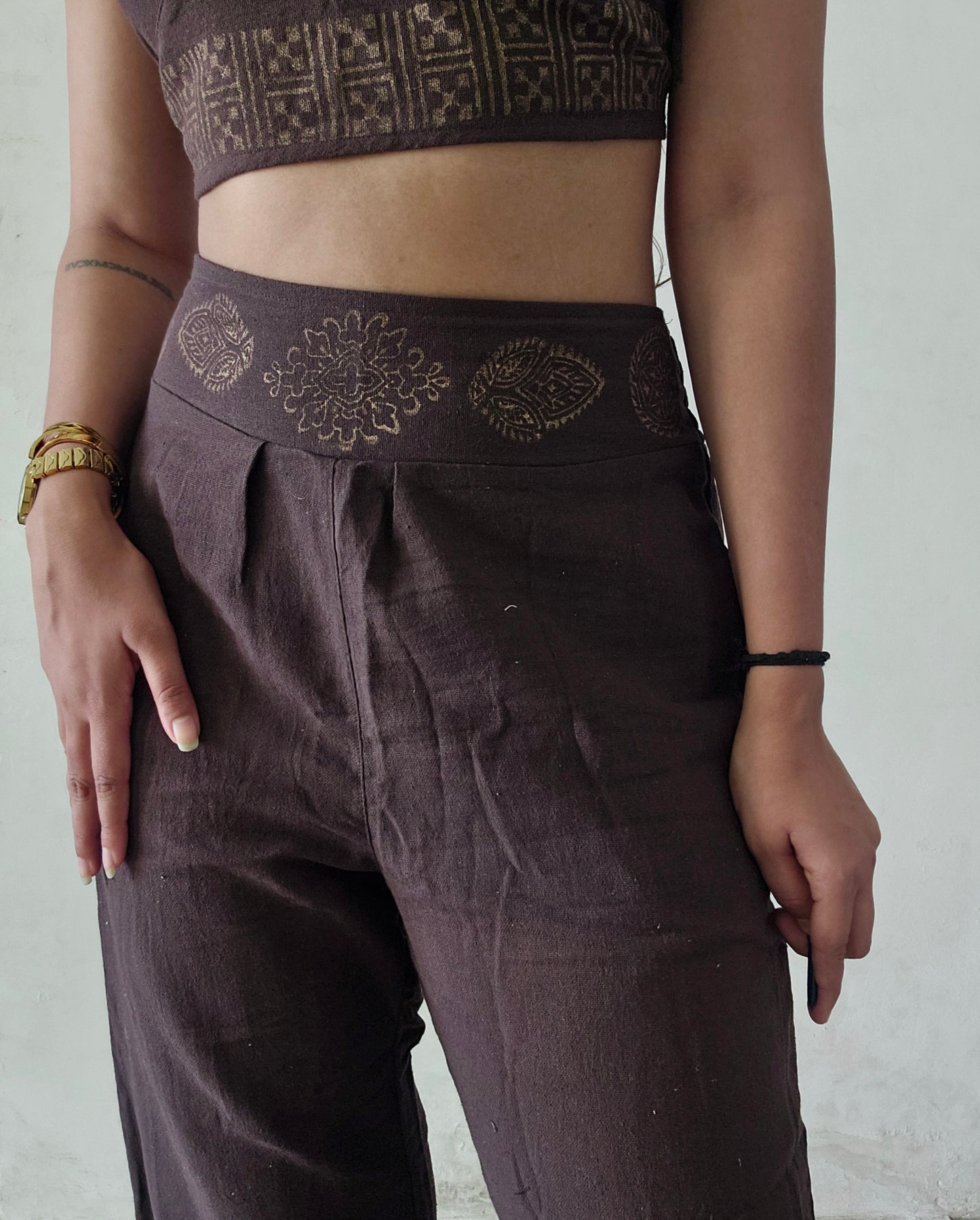 Brown khadi cotton trousers