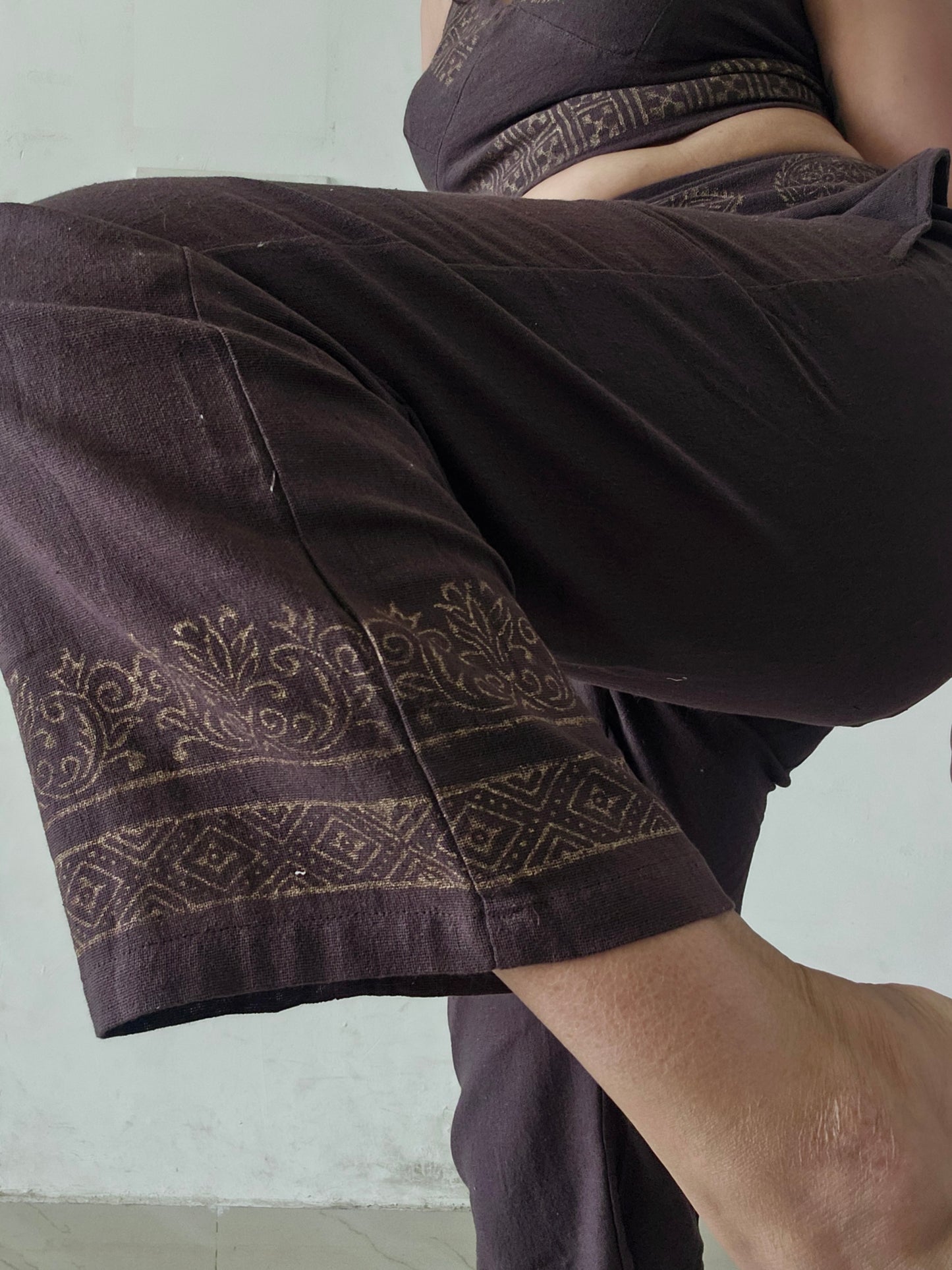 Brown khadi cotton trousers