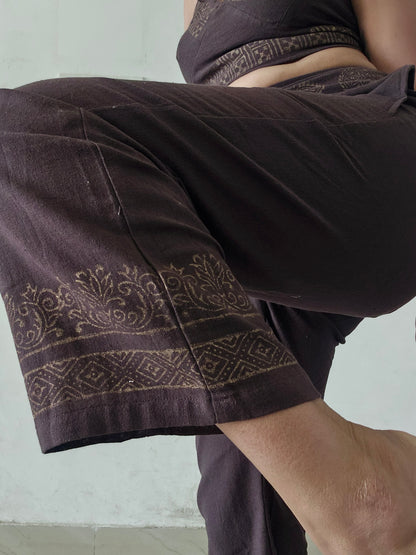 Brown khadi cotton trousers