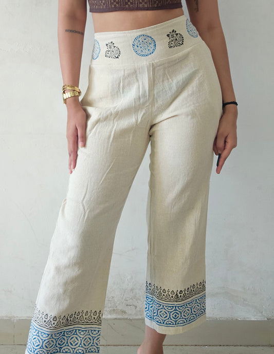 Natural khadi cotton trousers