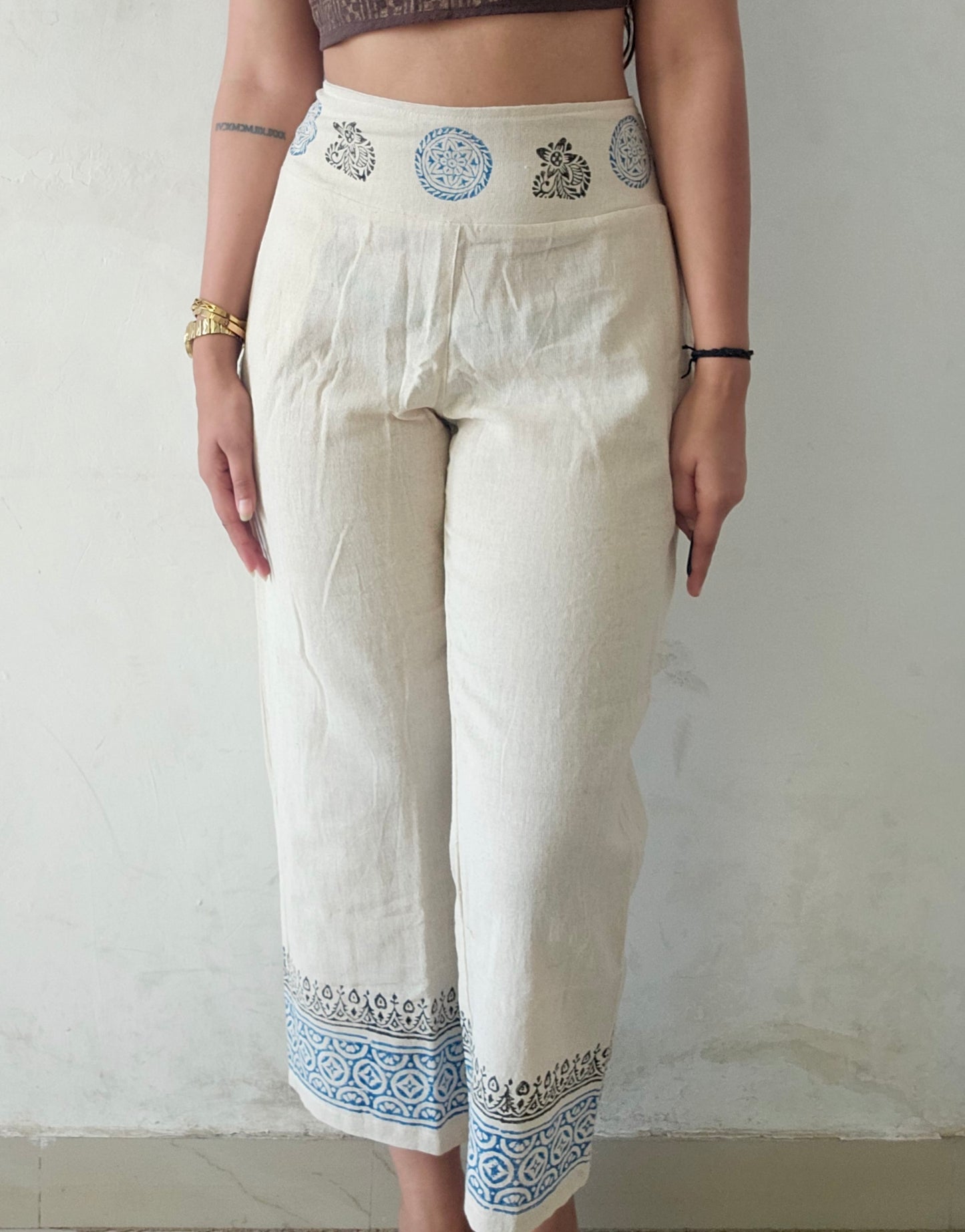 Natural khadi cotton trousers
