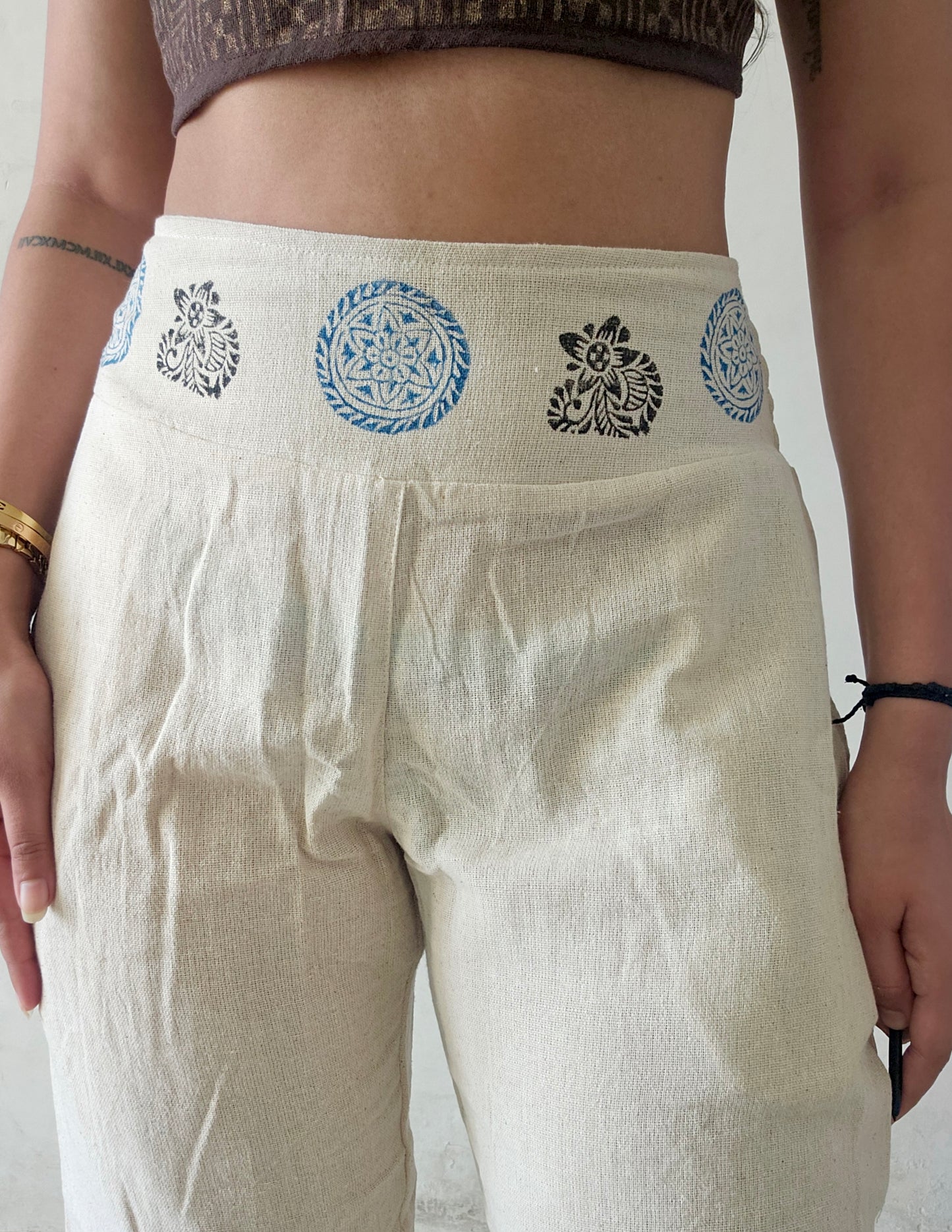 Natural khadi cotton trousers