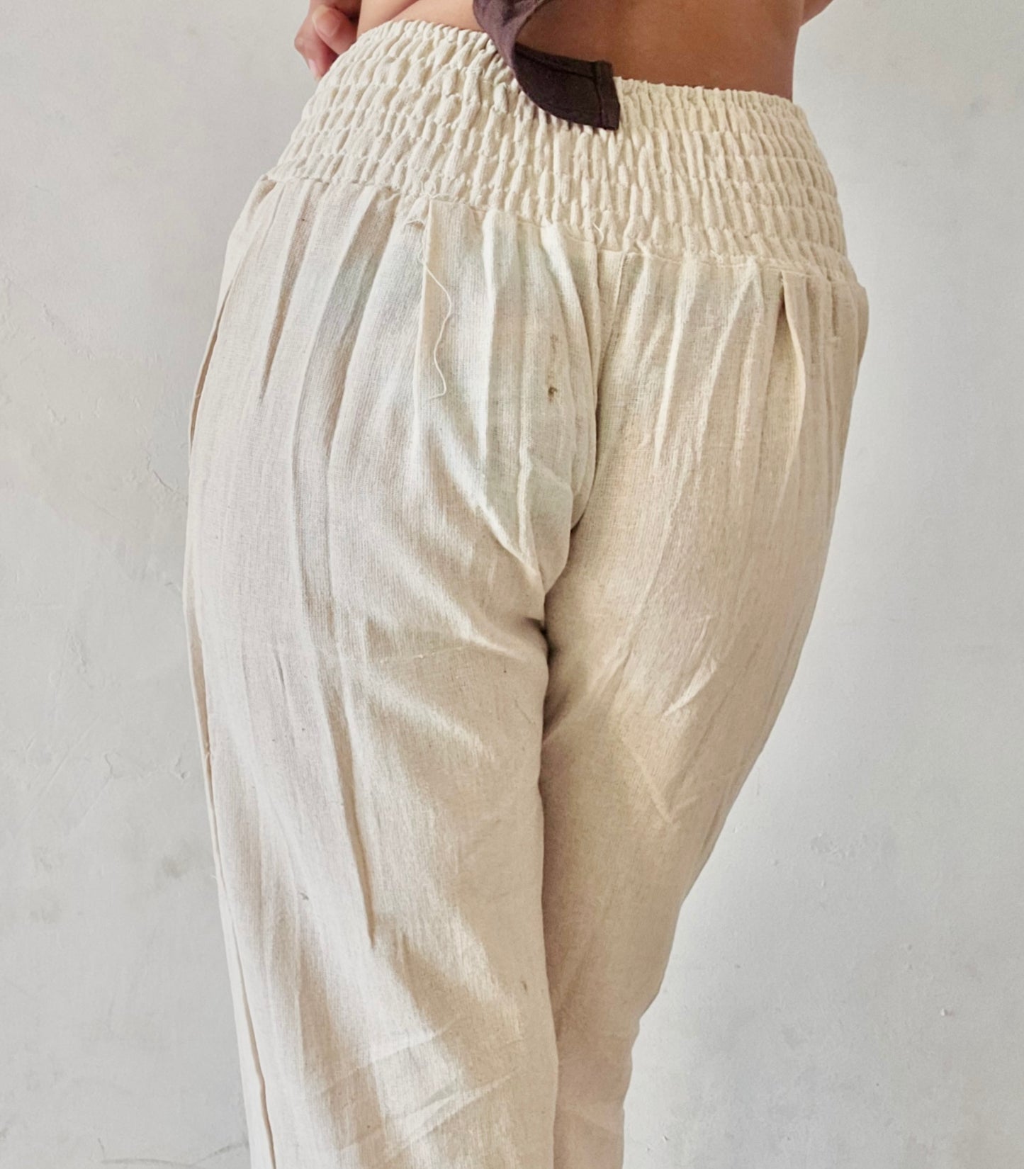 Natural khadi cotton trousers