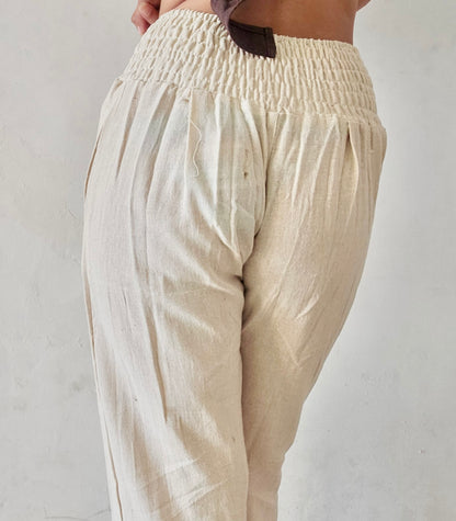 Natural khadi cotton trousers