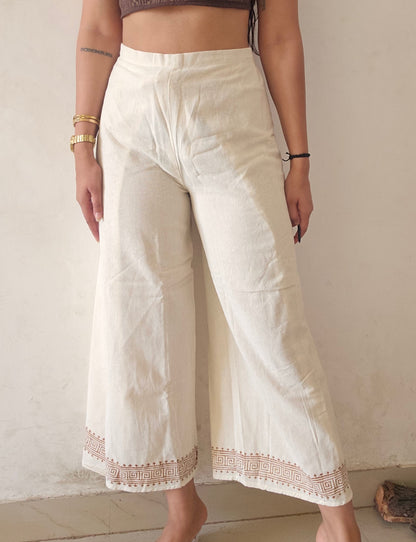Wrap around natural khadi cotton trousers