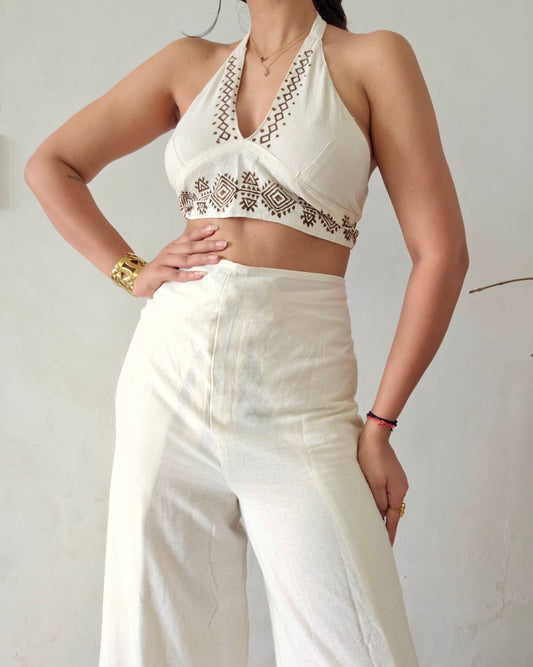Jute cotton halter top