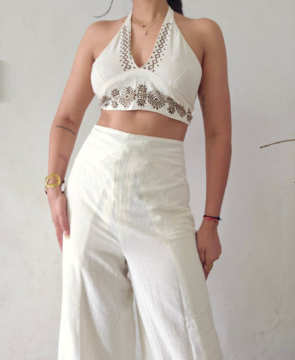 Jute cotton halter top
