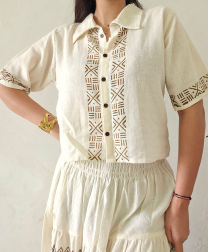 Block printed organic cotton shirt