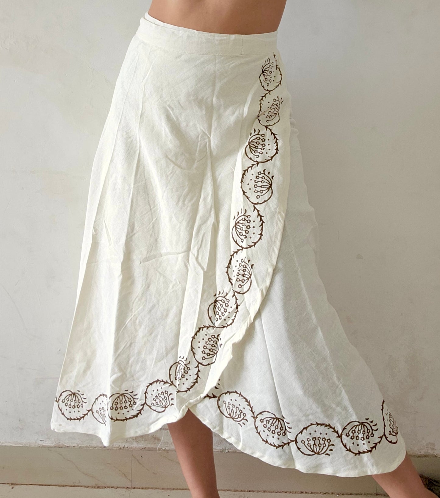 Organic cotton long wrap skirt