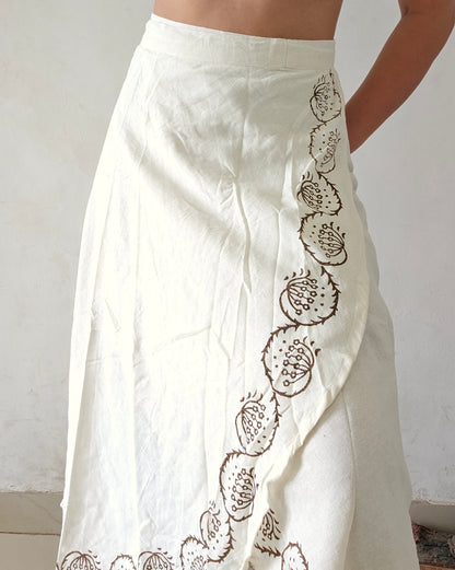Organic cotton long wrap skirt
