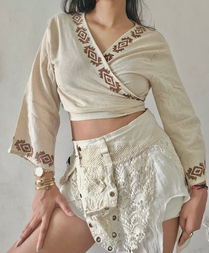 Jute cotton wrap top 2
