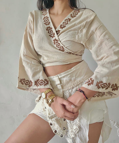 Jute cotton wrap top 2