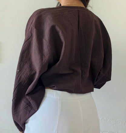 Brown mocha mousse cloud whimsy tie top