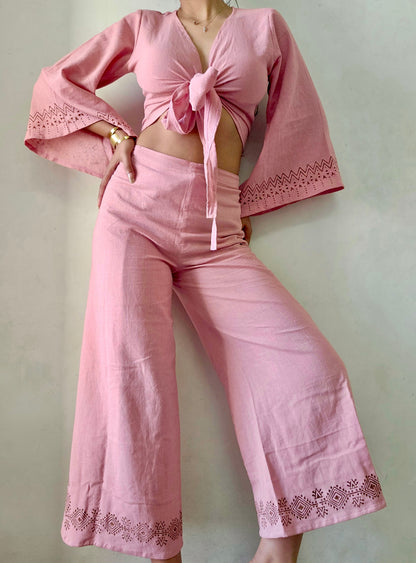 Dusty pink Organic cotton block printed co-ord set