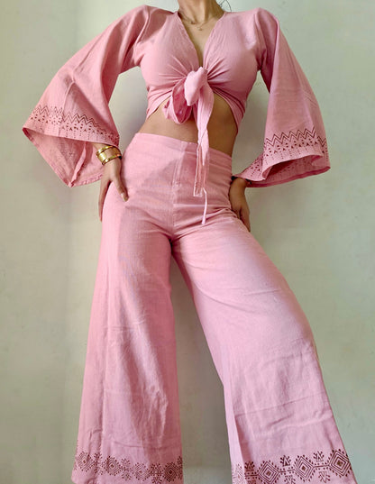 Dusty pink Organic cotton block printed co-ord set