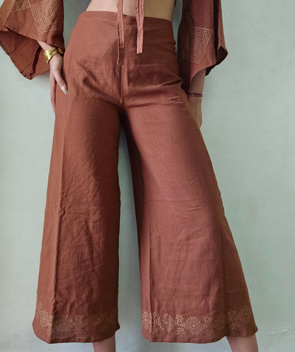 Terra brown khadi cotton trousers