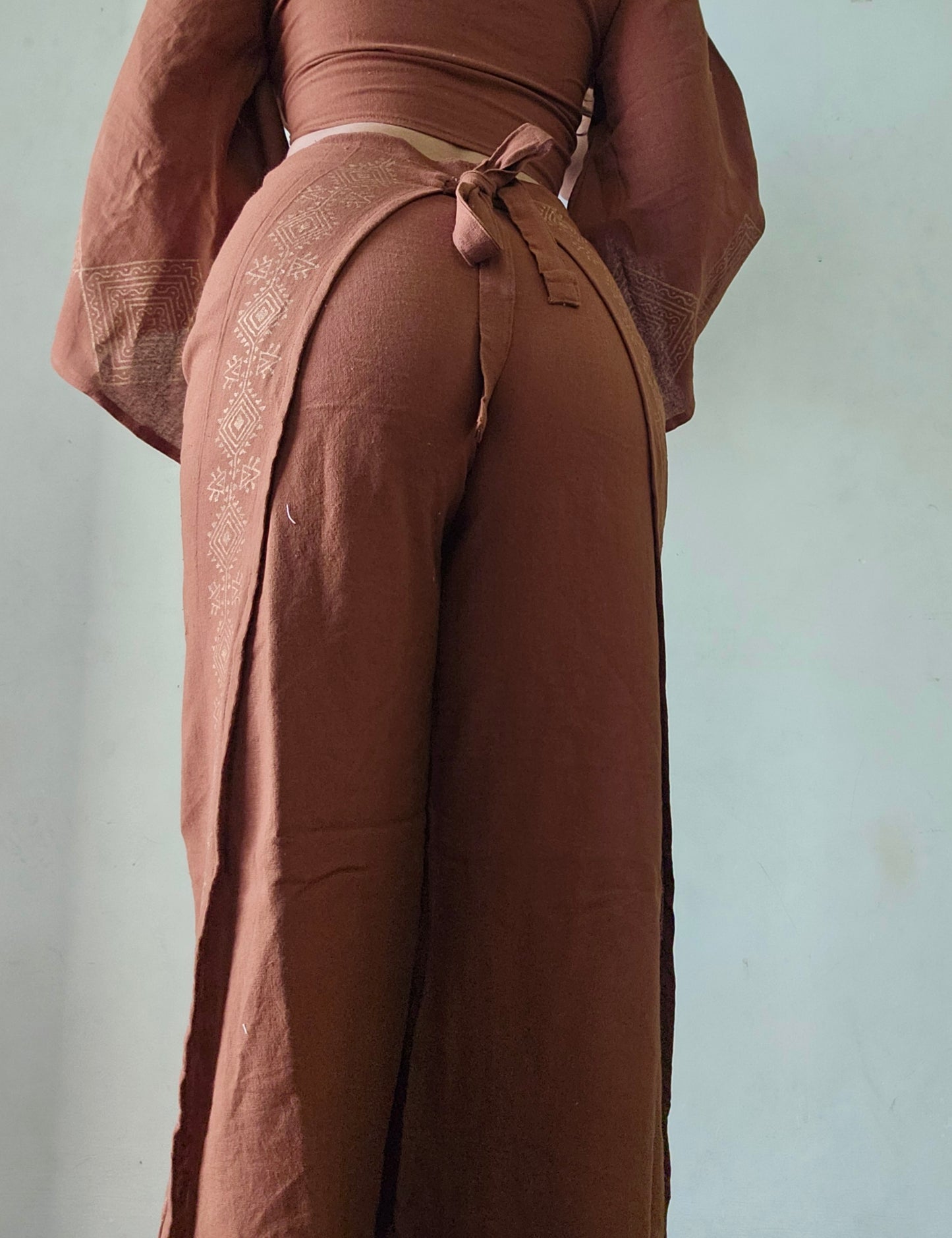 Terra brown khadi cotton trousers