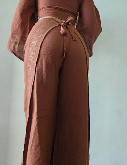 Terra brown khadi cotton trousers